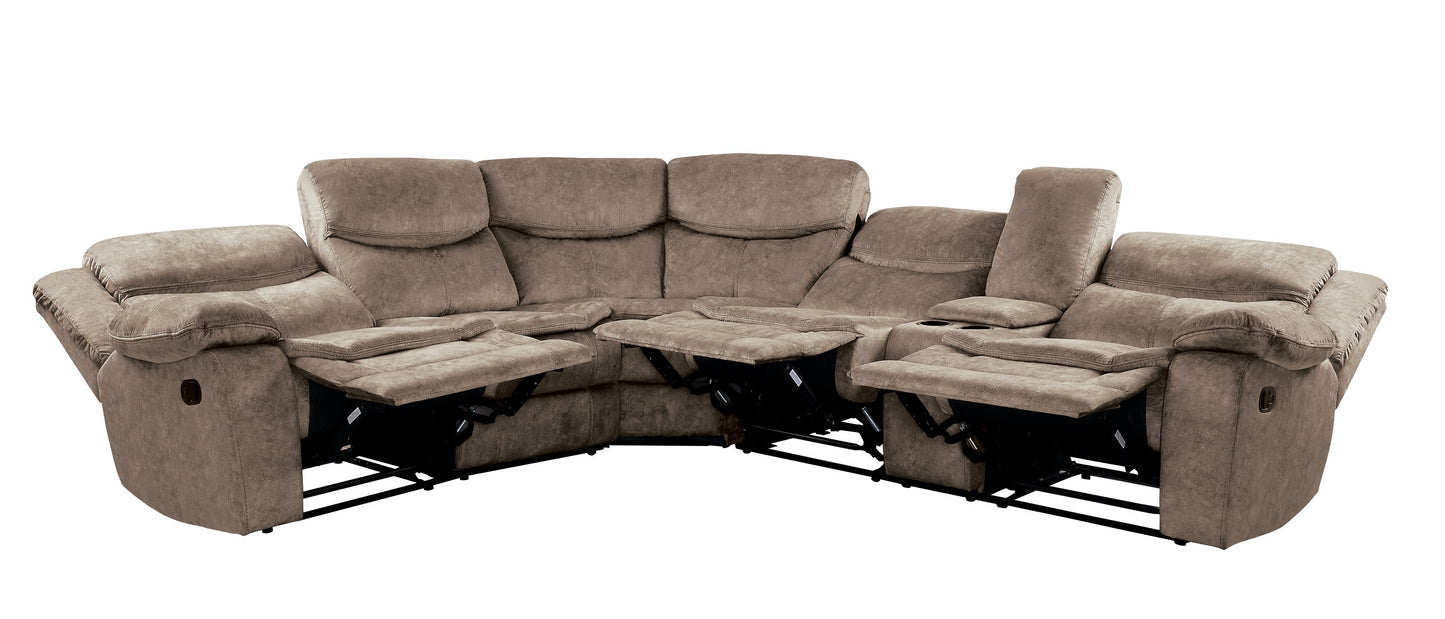 Sectional with Right Console brown