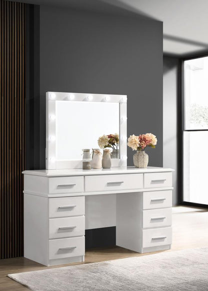 Vanity Table Lighted Mirror Glossy White
