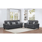 2PC  Fabric Comfort Cushioned Flared Round Arm Sofa Set