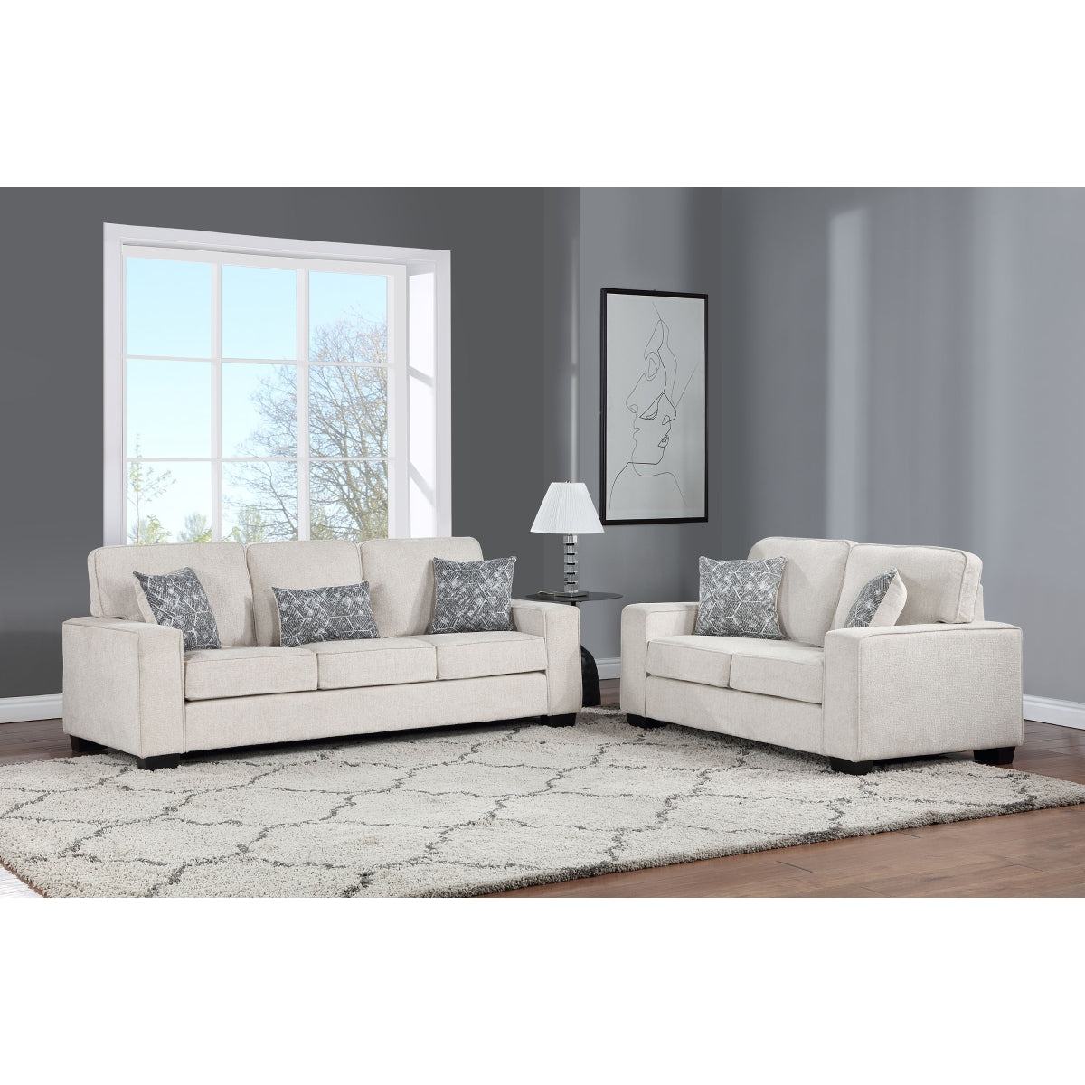 2PC  Sofa and Loveseat
