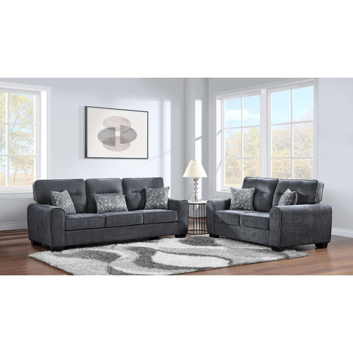 2PC  Fabric Cushioned Arm Sofa Set