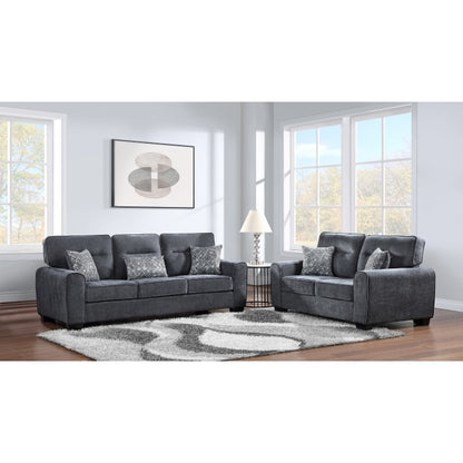 2PC  Fabric Cushioned Arm Sofa Set