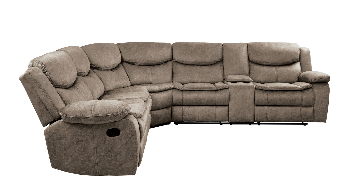Sectional with Right Console brown