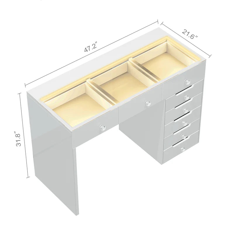 Vanity Desk - 8 Storage Drawers