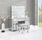 Vanity Set with Lighting Metallic Silver