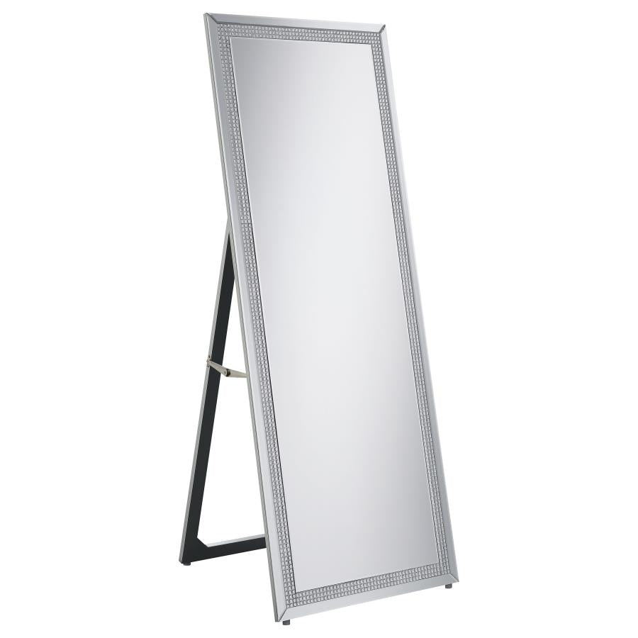 24 x 64 Inch Acrylic Framed Standing Mirror Silver