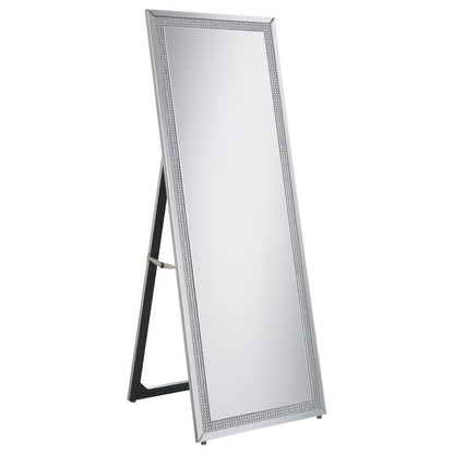 24 x 64 Inch Acrylic Framed Standing Mirror Silver