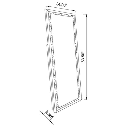 24 x 64 Inch Acrylic Framed Standing Mirror Silver