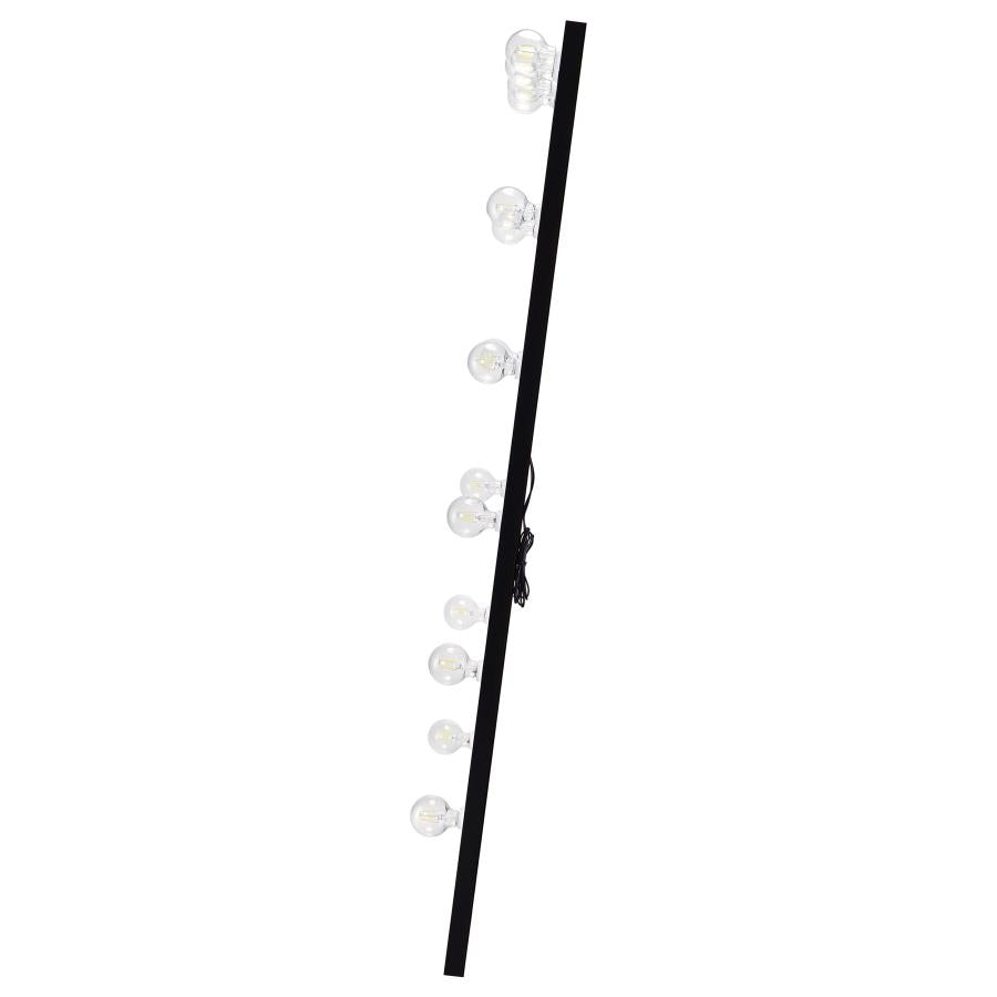32 x 71 Inch Floor Mirror LED Lighting Black Gloss