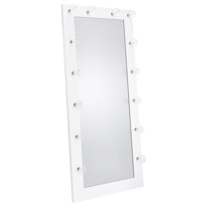 32 x 71 Inch Floor Mirror LED Lighting White Gloss