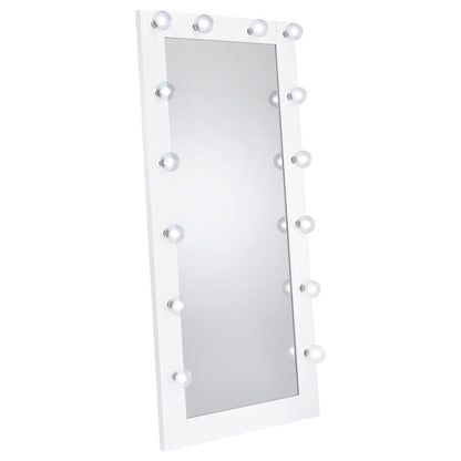 32 x 71 Inch Floor Mirror LED Lighting White Gloss
