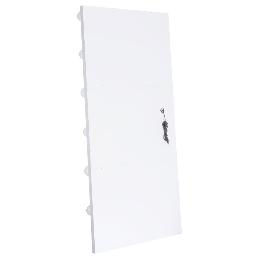 32 x 71 Inch Floor Mirror LED Lighting White Gloss